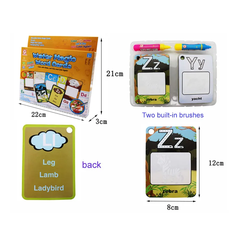 Водяная обучающая карта на английском языке 26 дюймов Волшебная с 2 ручками и