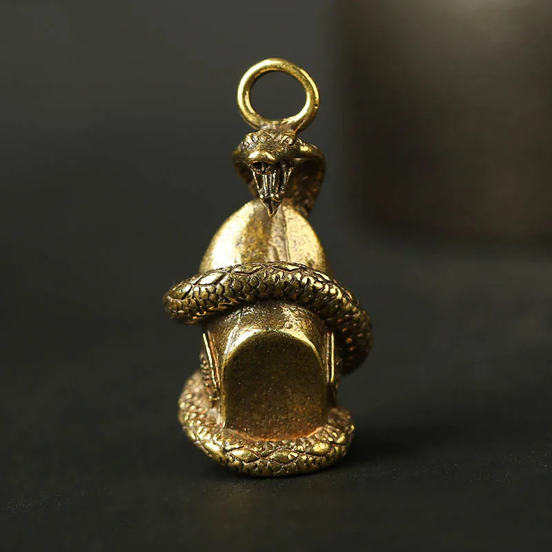 Брелок для автомобиля из чистой меди подвесная подвеска латунный Змеиный слиток
