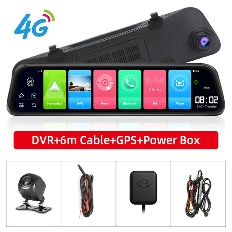 12 &quot4G Wi Fi Автомобильный видеорегистратор с сенсорным экраном потоковый андроид 8