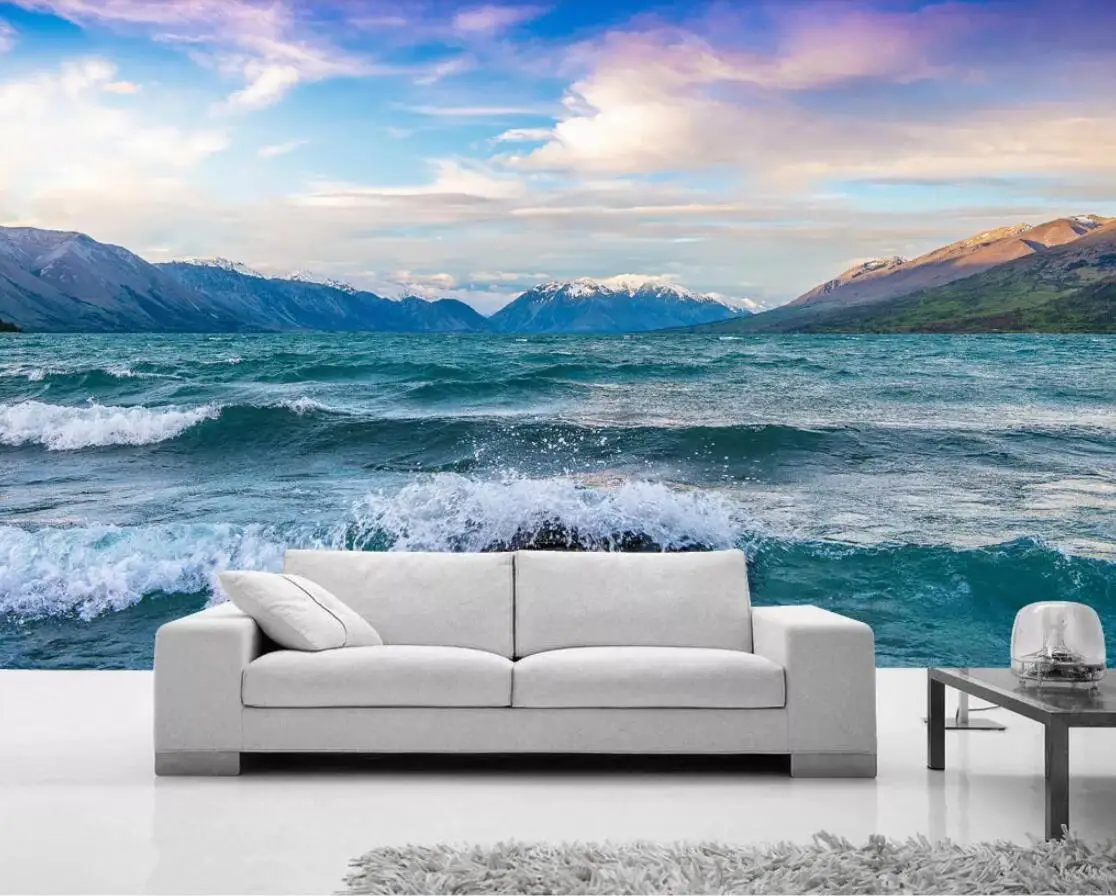 

CLEARANCE 3D Wall Mural Wallpaper Home Decor Snow Mountain Sea Landscape for Bedroom Custom Photo Wall Papers Dropshipping