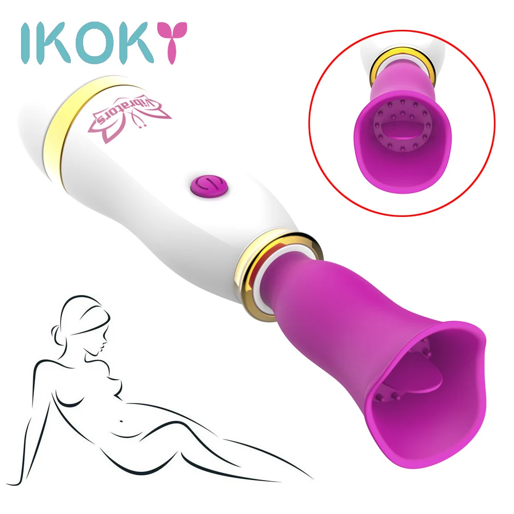 IKOKY 12 Скоростей AV Stick язык лизание вибратор силиконовые секс игрушки для женщин