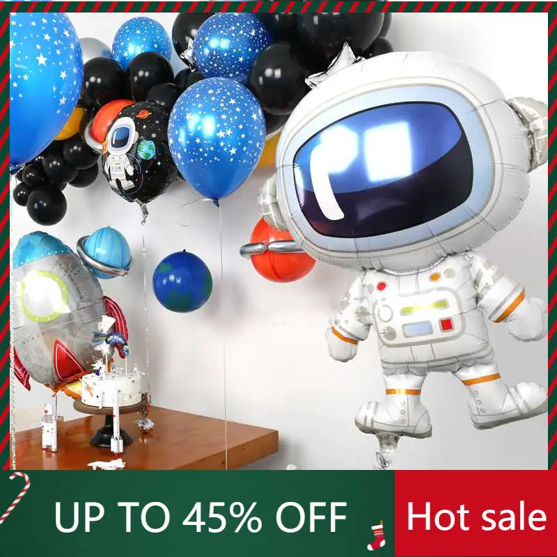 

Cute Astronaut Outer Space Theme Romantic Universe Decoration Party Balloons Rocket Foil Balloons Galaxy Planet Party Decoration