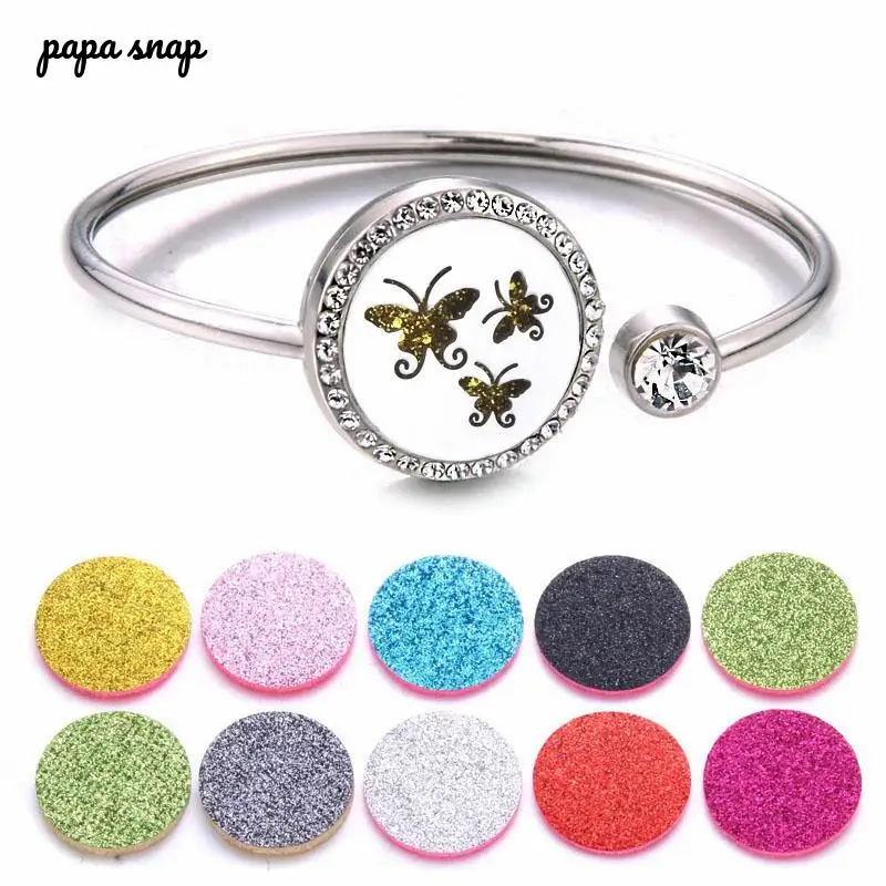 Бабочка медальоны для ароматерапии браслет из нержавеющей стали аромат диффузор