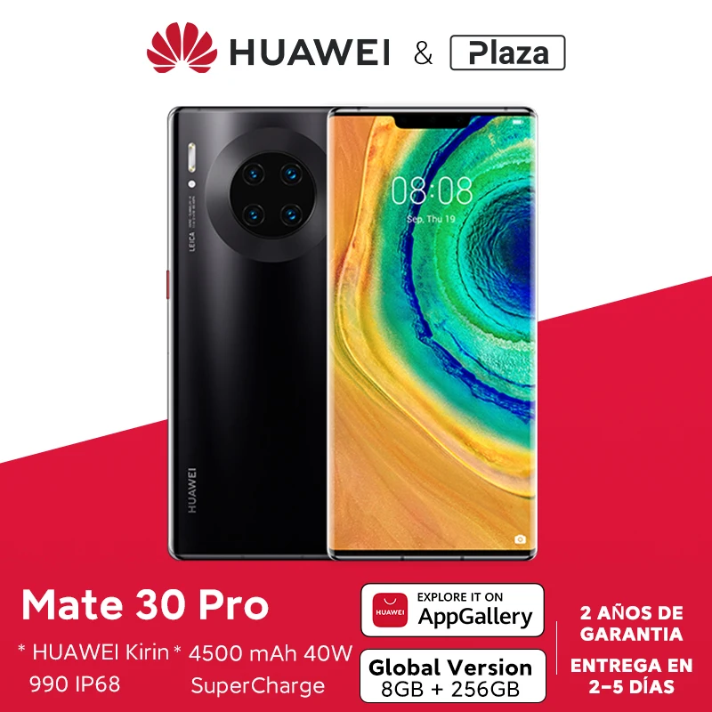 Глобальная версия HUAWEI Mate 30 Pro 8 Гб 256 HMS смартфон 40MP тройные камеры 32MP фронтальная