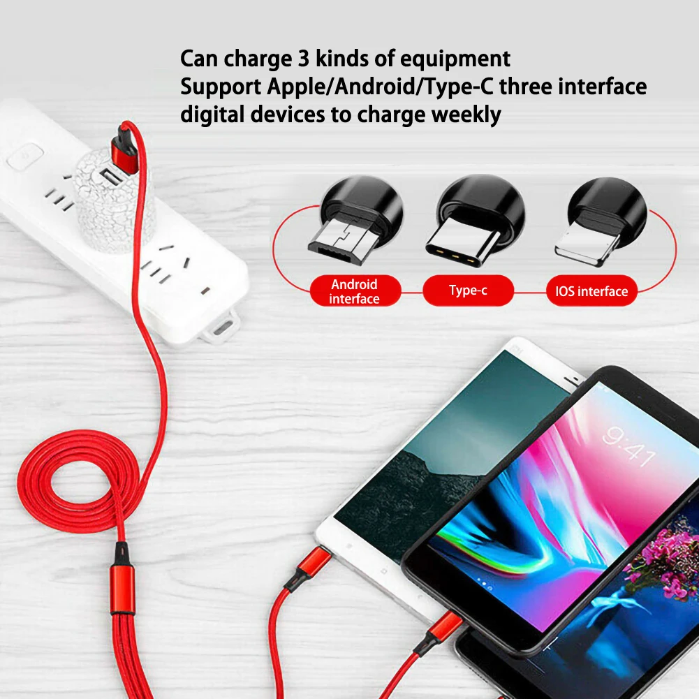 Зарядка через USB линии передачи данных Универсальный 3 в 1 многофункциональная