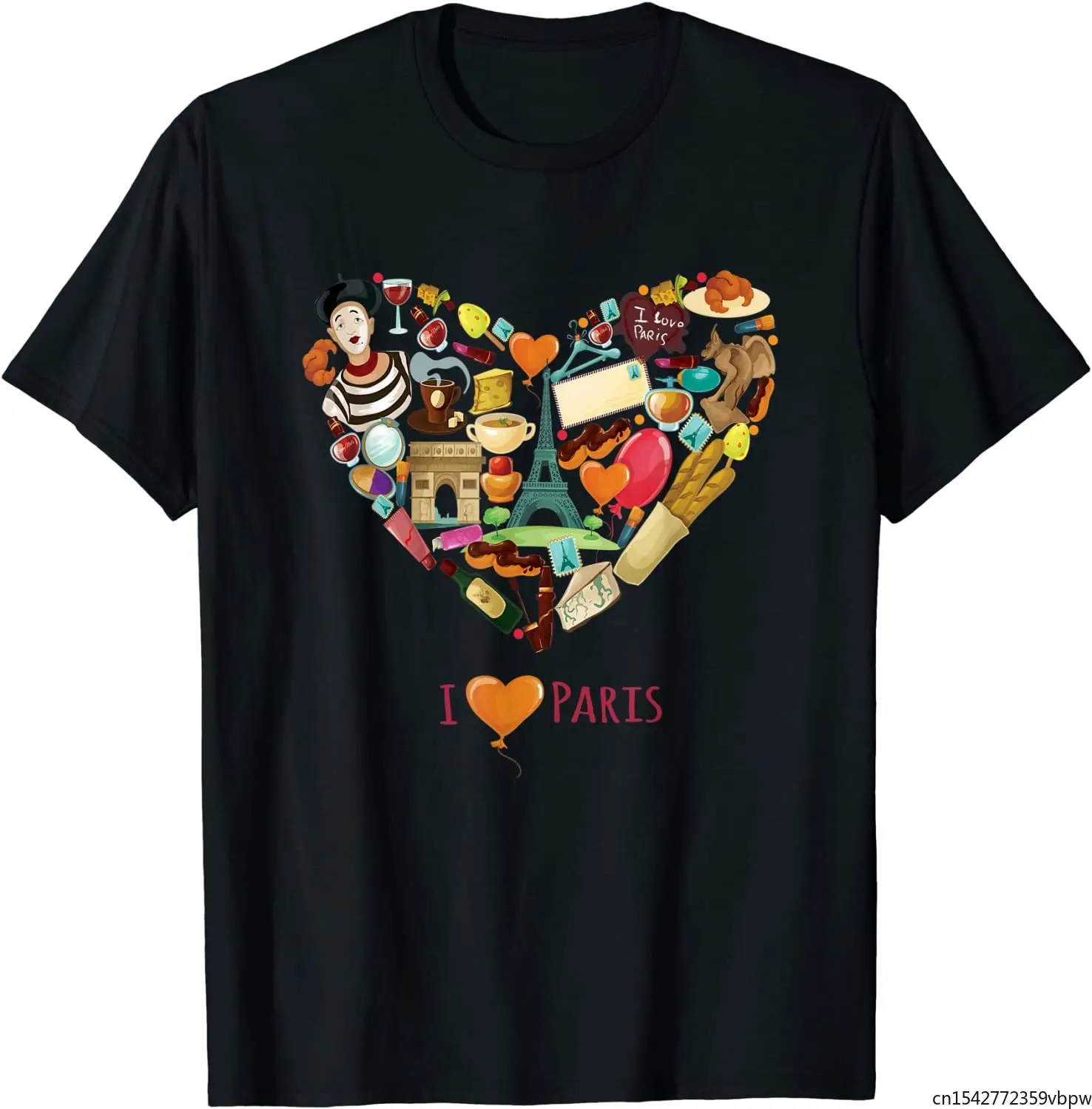 

Paris France Heart I Love Paris Iconic Funny Souvenir Gift T-Shirt