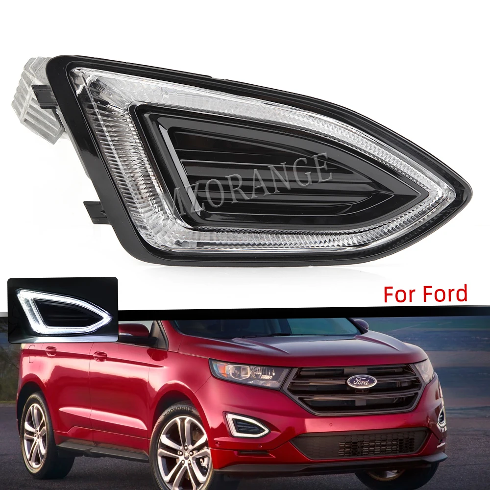 Luz LED antiniebla para Ford Edge 2015, 2016-2018, conjunto de faros antiniebla drl, cubierta de marco, rejilla, luces de día, accesorios de coche, modelo de EE. UU.