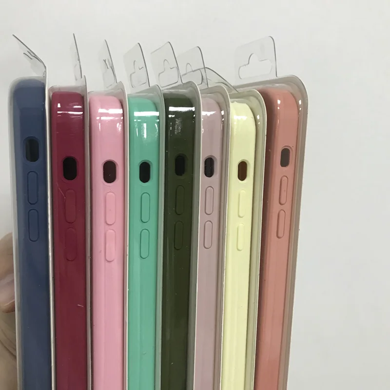 Fundas de silicona para tel&eacute;fonos m&oacute;viles, 100 unids/lote de protectores de silicona con embalaje para modelos i5 SE 6 6s 7 8 plus iX XS XR XS MAX 11 Pro Max-2