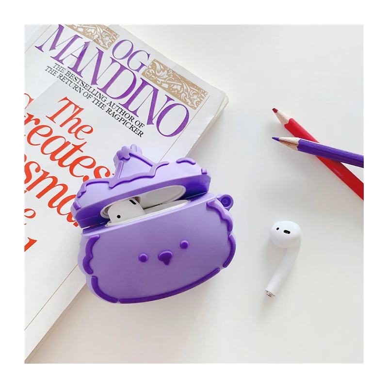 

Protective Case for AirPods 1, 2, Pro3 Headphones, Purple Cartoon Case, Soft Case, Wireless Bluetooth Headphones
