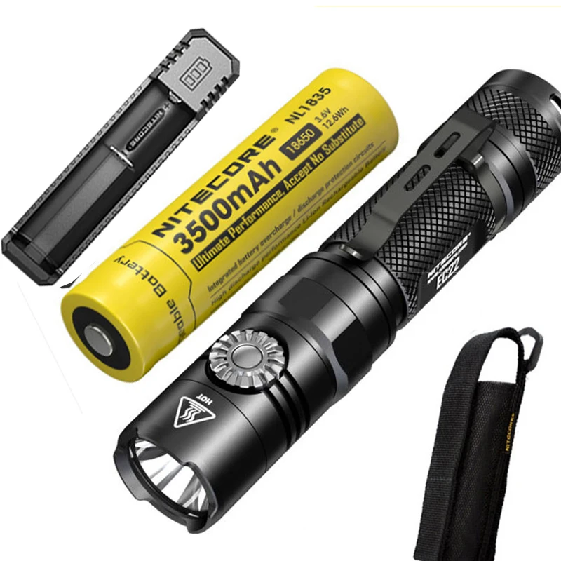 2018 новый Nitecore EC22 CREE XP L HD V6 светодиодный 1000 люменов бесступенчатая яркость фонарик