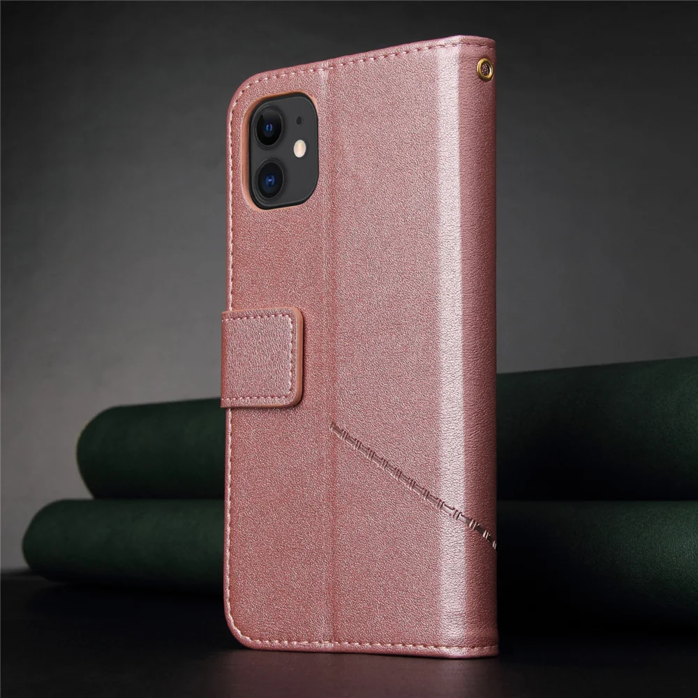 

Flip Phone Wallet Leather Case for iPhone 11 Pro Max 12 Mini X XS Max XR 6 7 8 Plus Luxury Card Slots Cover Stand Function Coque