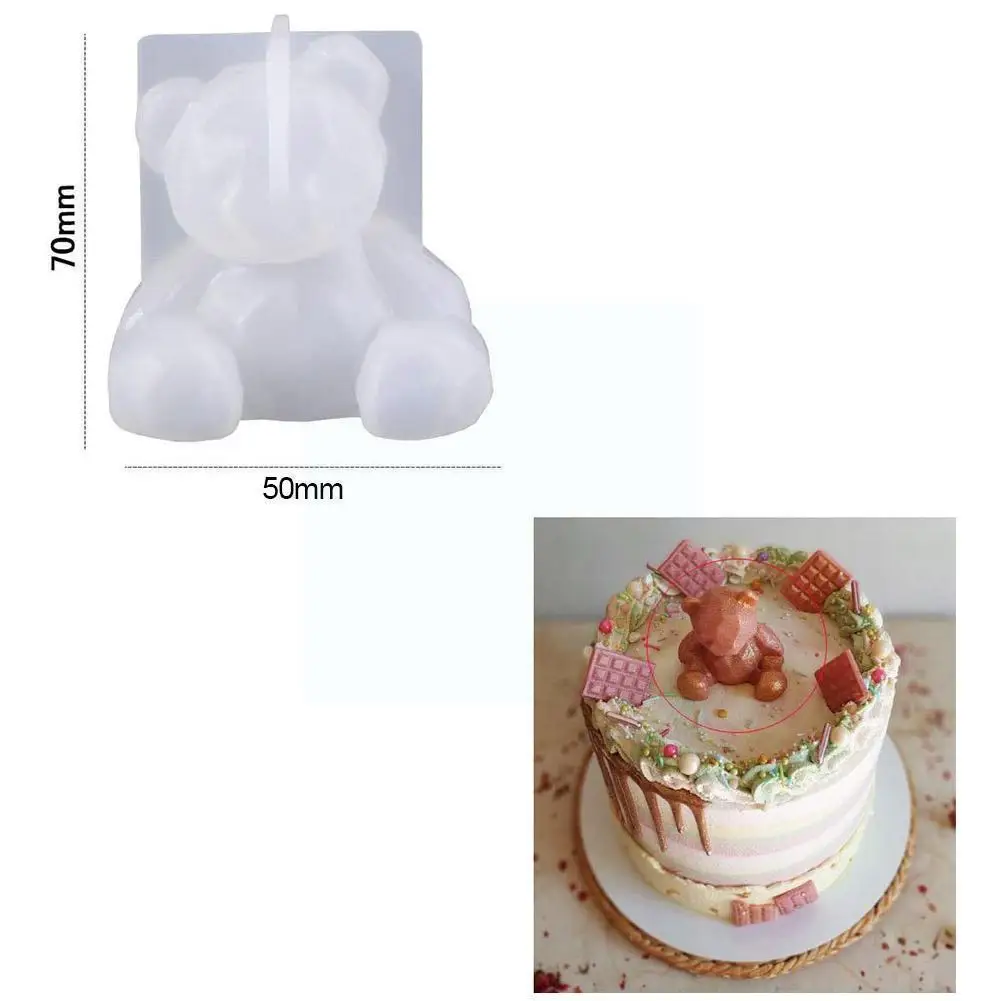 

DIY Baking Cake Biscuit Geometry Bear Silicone Mold Aromatherapy Cake Plaster Tool Cake Decoration I5U0