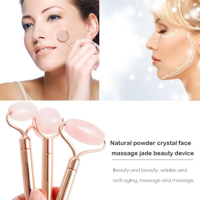 Натуральный нефритовый ролик для массажа лица массажер похудения и розовый