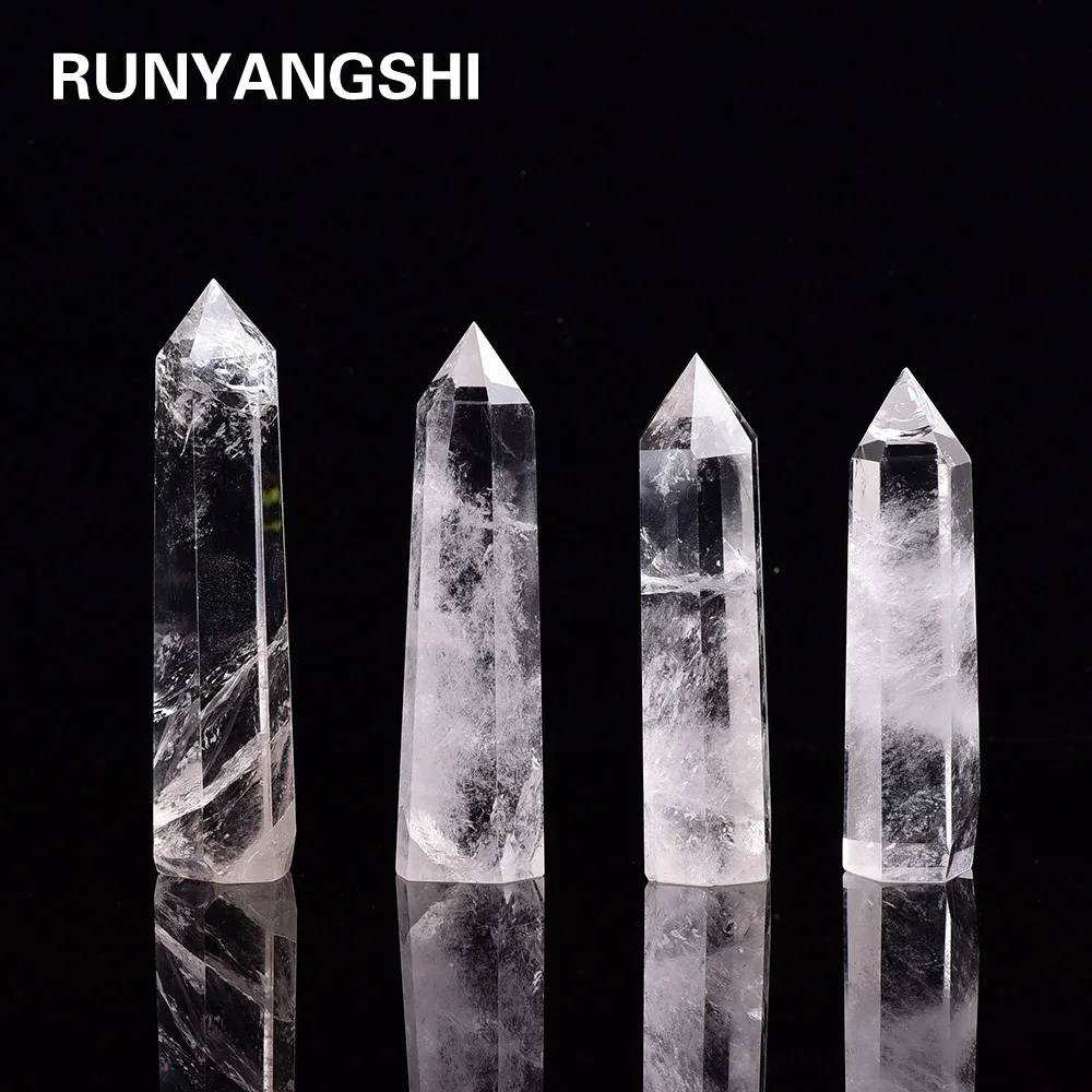 Runyangshi 1 шт. Натуральный прозрачный кристалл кварцевая палочка ТОЧКА Исцеляющие