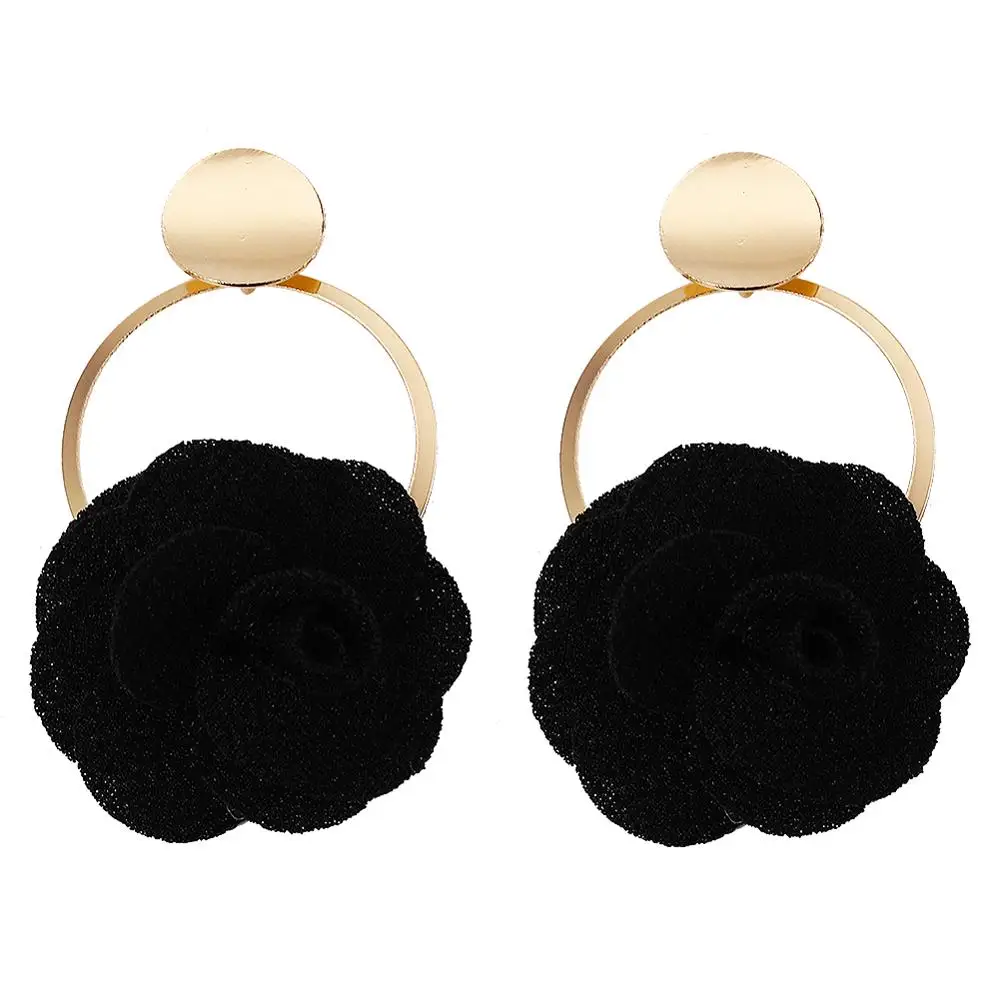 Женские серьги с цветными розами Dvacaman Модные металлические массивные свадебные