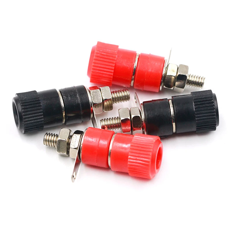

10PCS/LOT Terminal Blocks JS-910B 4mm Amplifier Terminal Connector Binding Post Banana Plug Jack Mount Black 5 Red 5