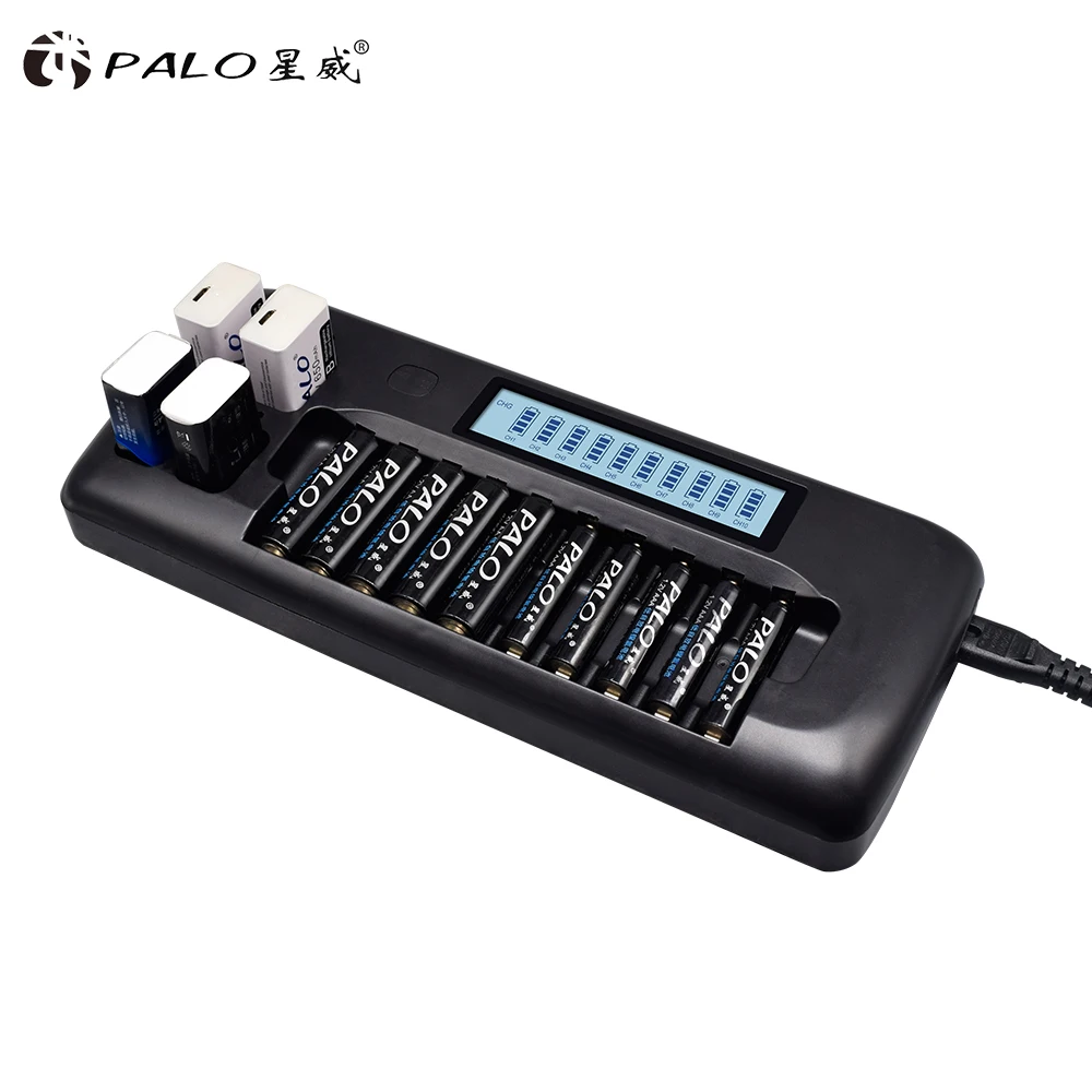 Зарядное устройство PALO 9 В для Ni-MH NI-CD Li-Ion в аккумуляторных батарей AA AAA зарядное 1 2