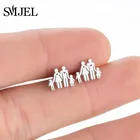 2020 модные новые Семейные серьги-гвоздики из нержавеющей стали для мальчиков и девочек, в форме доли, серьги ручной работы, любящие ювелирные изделия, подарки
