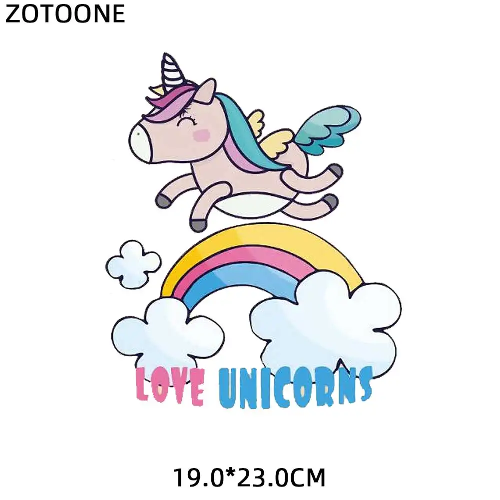 ZOTOONE гладить по письму нашивки в форме единорога для аппликация на одежду с
