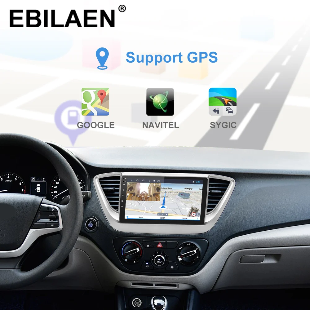 YUEMAIN автомобиля Радио Мультимедийный проигрыватель для Hyundai Verna Solaris- 2Din Android 8,1 автомобильное радио с GPS навигационная лента Регистраторы