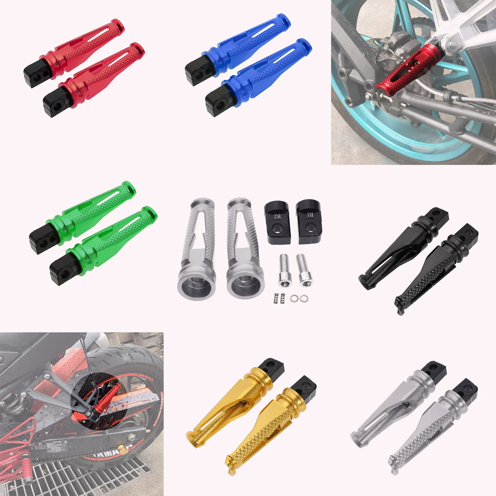 

Passenger Footrests Rear Foot Pegs Pedal For Aprilia GPR 125 GPR 150 APR 150-6 CR150 Motorcycle Aluminum