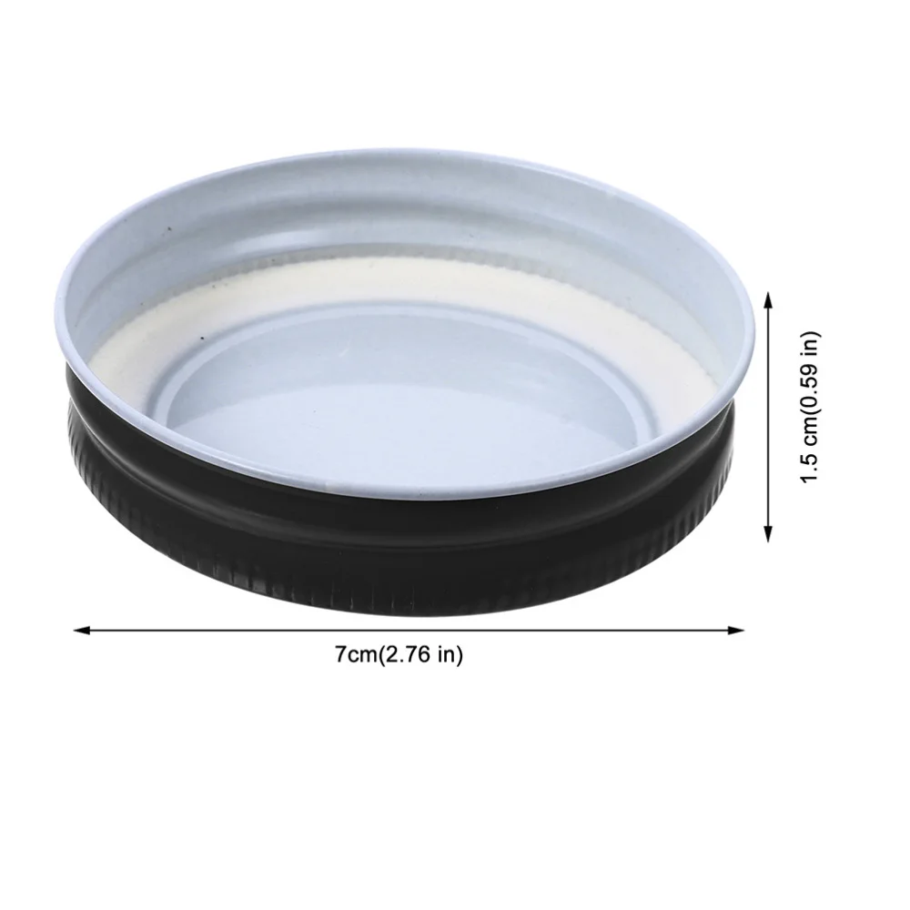 

16pcs Durable Sealing Caps Leakproof Tinplate Lids Covers (Black)