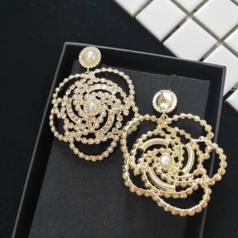 Брендовые модные жемчужные ювелирные изделия золотого цвета серьги в виде