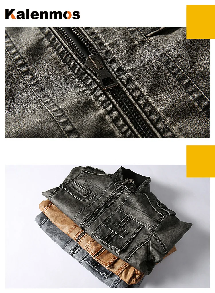 

PU Leather Coat Men Jacket Spring Fall Top Slim Streetwear Gothic Moto Biker Punk Outwear Abrigos Mens Coats Mens Jackets 2021