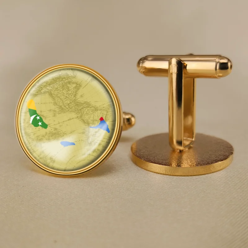 Герб Коморские Острова Комор карта национальный флаг эмблема запонки | Украшения