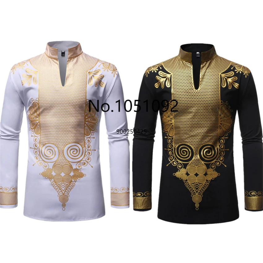 

Новые мужские платья с Африканским принтом богатый базин Дашики С Длинным Рукавом Традиционная 2020 Модная стильная блузка для взрослых