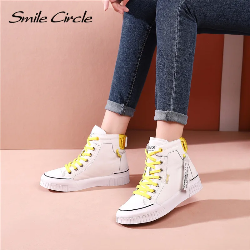 Женские высокие кроссовки Smile Circle демисезонные удобные повседневные туфли на