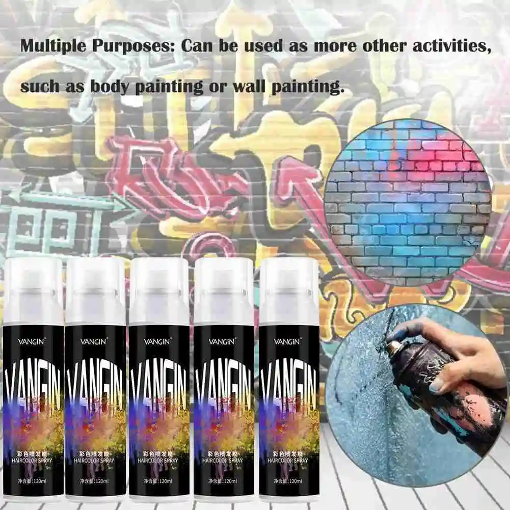 120ml Hair Dye Spray Fiber Styling Water 6 Colors Liquid Temporary Unisex Holiday Party | Красота и здоровье