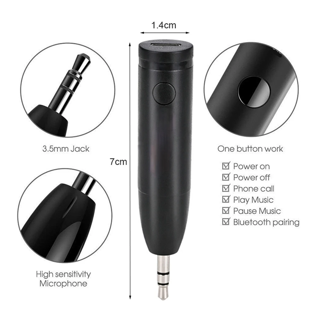 

2 in 1 Wireless Bluetooth 5.0 Receiver Transmitter Adapter 3.5mm Jack For Car Music Audio Aux A2dp Headphone Reciever Handsfree