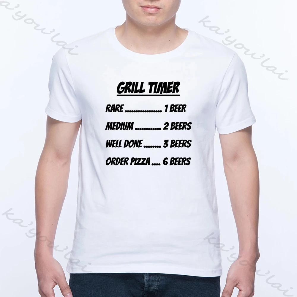 Забавная Мужская белая рубашка с таймером на гриль забавная для барбекю