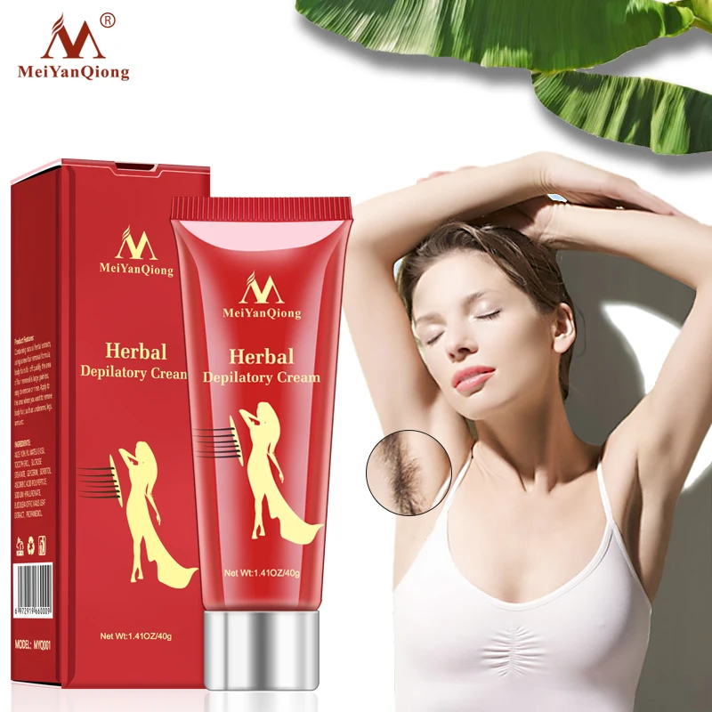 

MeiYanQiong Hair Removal Cream Unisex Herbal Permanent Effective Body Hair Remover Depilatory Cream Bikini Leg Arm Body Care 40g