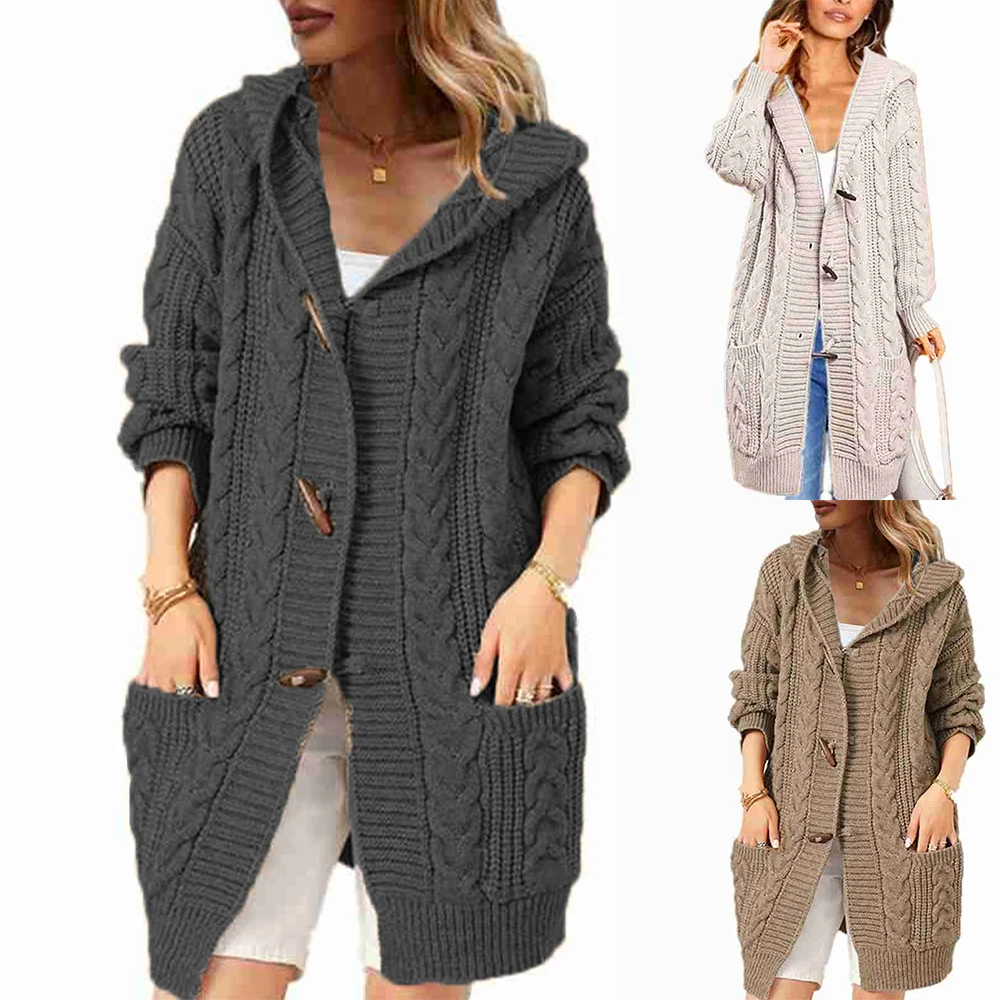 

Women Long Sleeve Femme Knitwear Coat Cardigan woman Coat Long Sleeve Stylish Knitwear Ladies Outerwear Cardigans