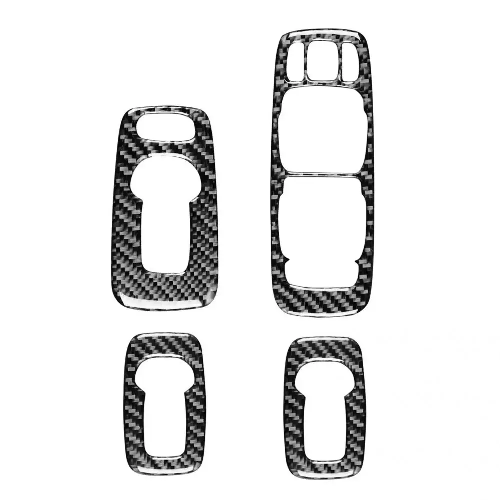 

Lightweight 4Pcs/Set Reliable Carbon Fiber Window Switch Cover Decorative Window Lift Switch Trim Standard