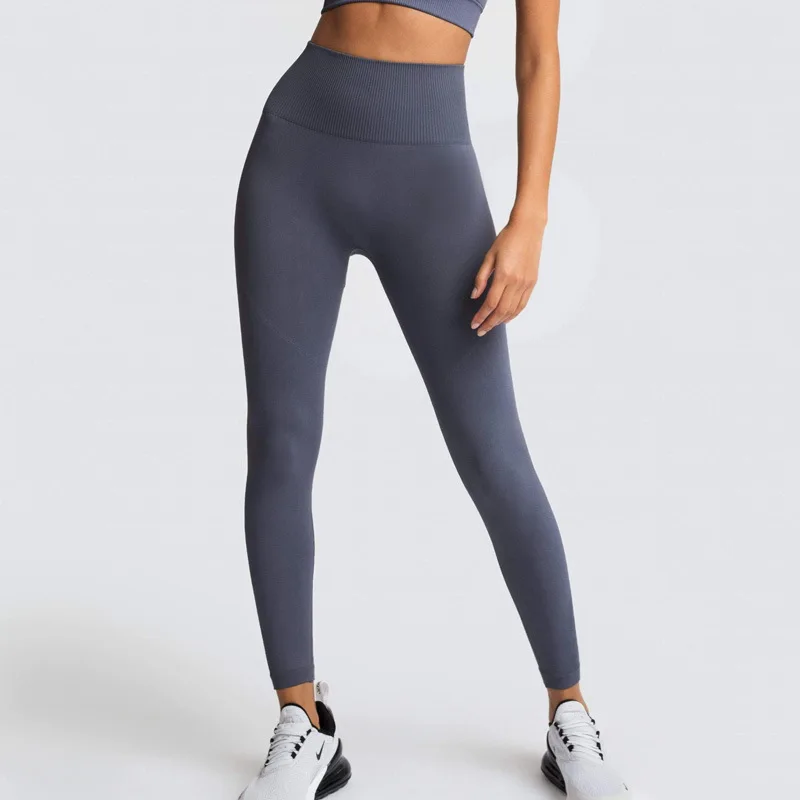 

Seamless Two-Piece Suit Women Yoga Set Sports Fitness Long Sleeve Shirts Top + Leggings Gym Workout Clothes Outfits Sportswear