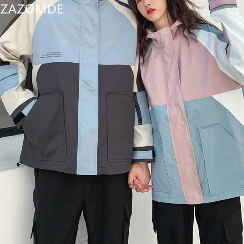 ZAZOMDE/тренчкоты хлопковое пальто с капюшоном в Корейском стиле свободное толстое