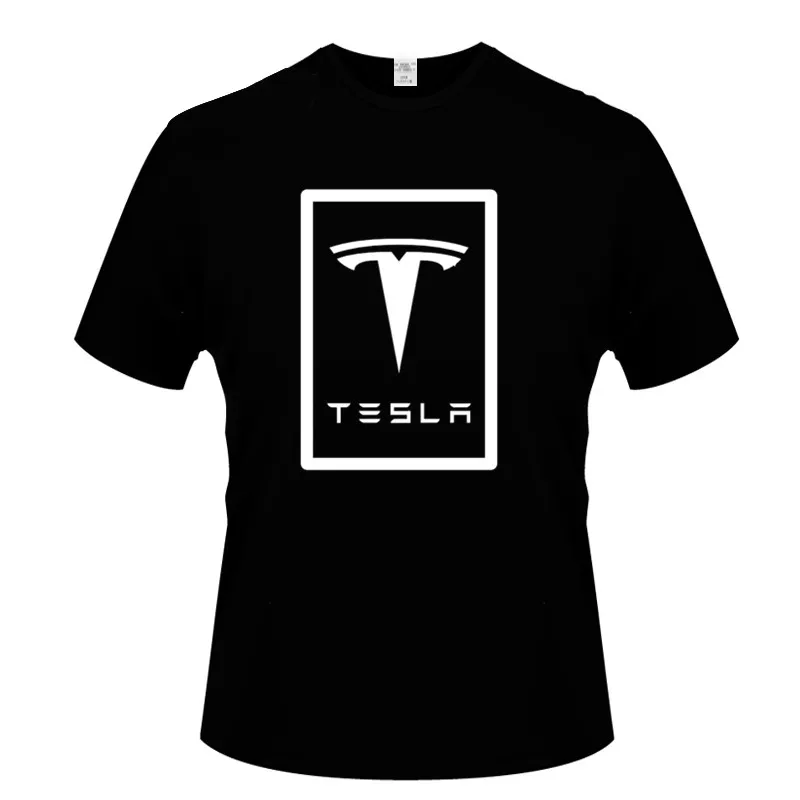 Мужская футболка с коротким рукавом Tesla хлопковая Футболка круглым вырезом