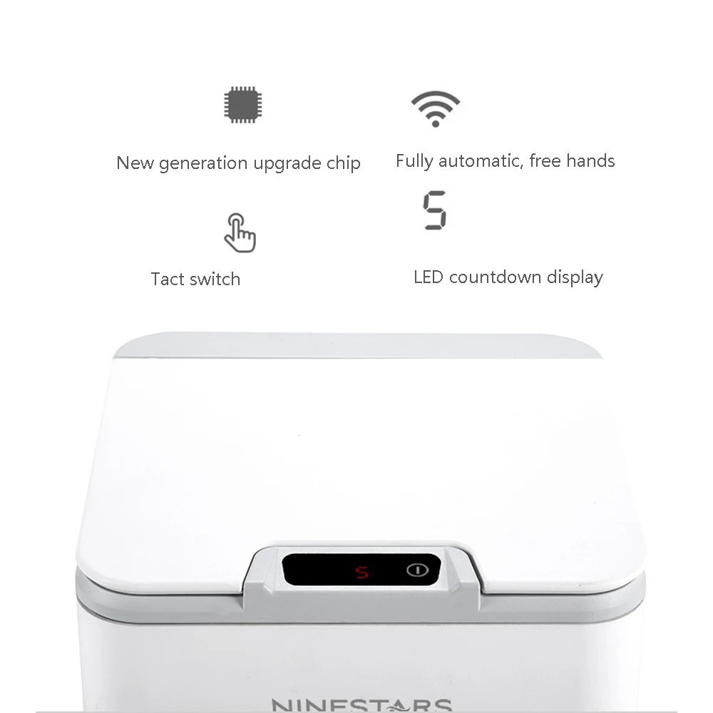 Ninestars 10л IPX3 Водонепроницаемый мусорный бак датчик бытовой умный мусорный бак Бесконтактный мусорный бак от xiaomi youpin