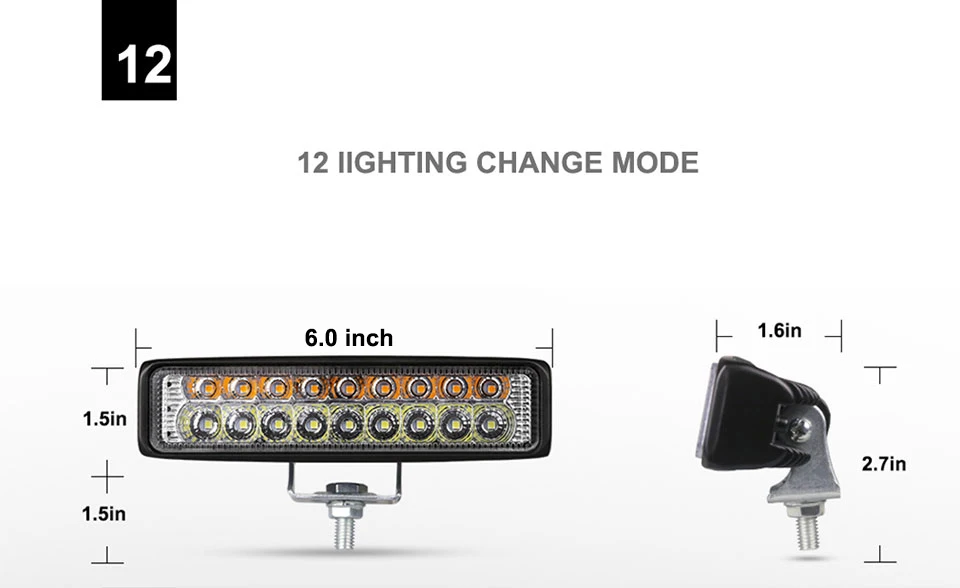 NlpearL 12-24V " светодиодный противотуманные Автомобильные фары красный синий желтый 5 стиль мигающий светодиодный свет для полиции для внедорожника грузовика трактора 4X4 ATV