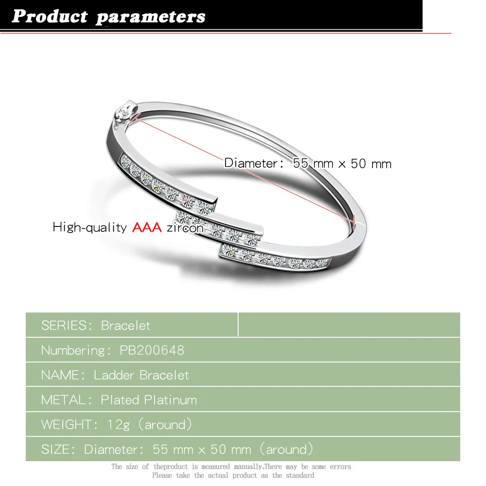 Женский браслет из чистого серебра 925 пробы блестящий циркониевый мозаичный