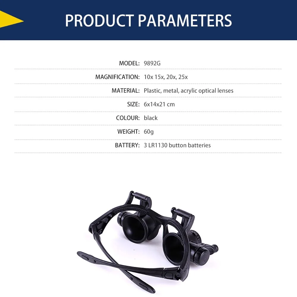 Увеличительная лупа для ремонта часов Лупа ювелира набор аксессуаров со