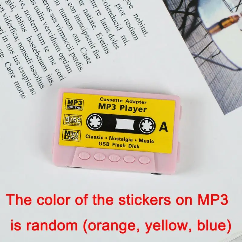 Форма кассеты мини mp3-плеер милый спортивный музыкальный плеер перезаряжаемый usb-порт Ретро MP3 Поддержка TF кардридер подарок для детей