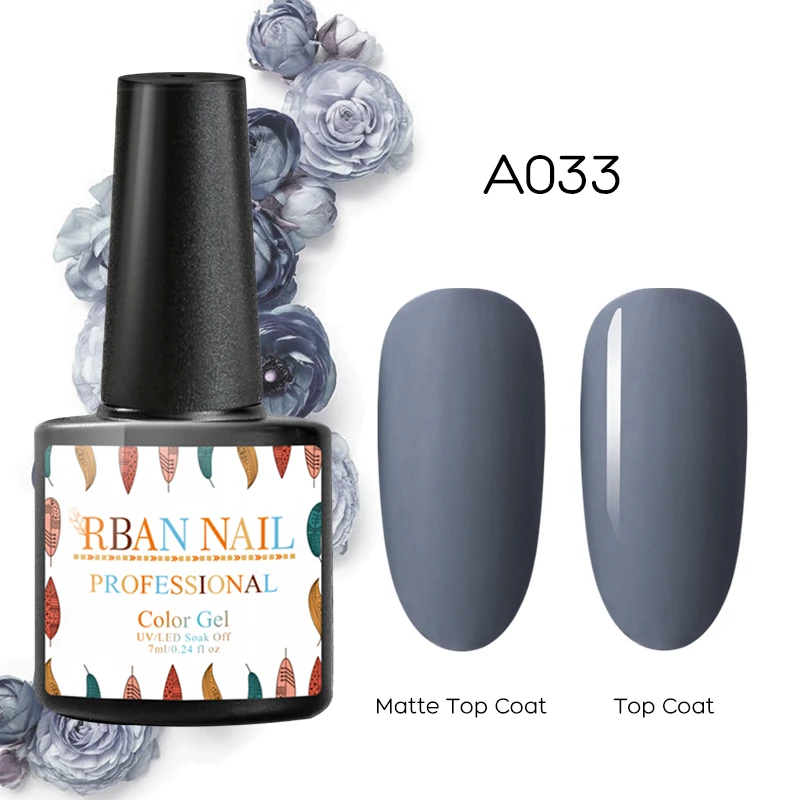 M30033 RBAN NAIL 7 мл УФ-гель для ногтей чистый цвет Полупостоянный замачиваемый гель лак для ногтей маникюрный лак матовый верхний слой - Цвет: M30033