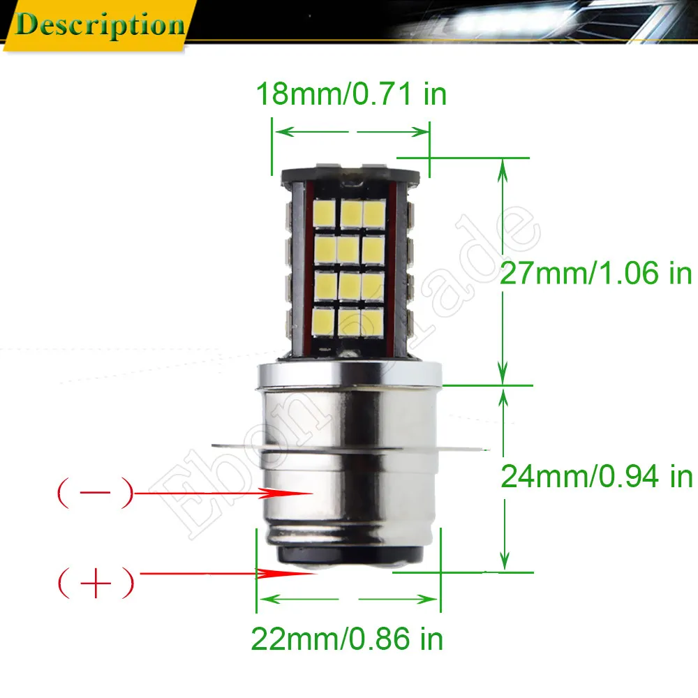Светодиодный светильник P36D 2835 56SMD для мотоцикла 2 шт.|Передние LED-фары авто| |