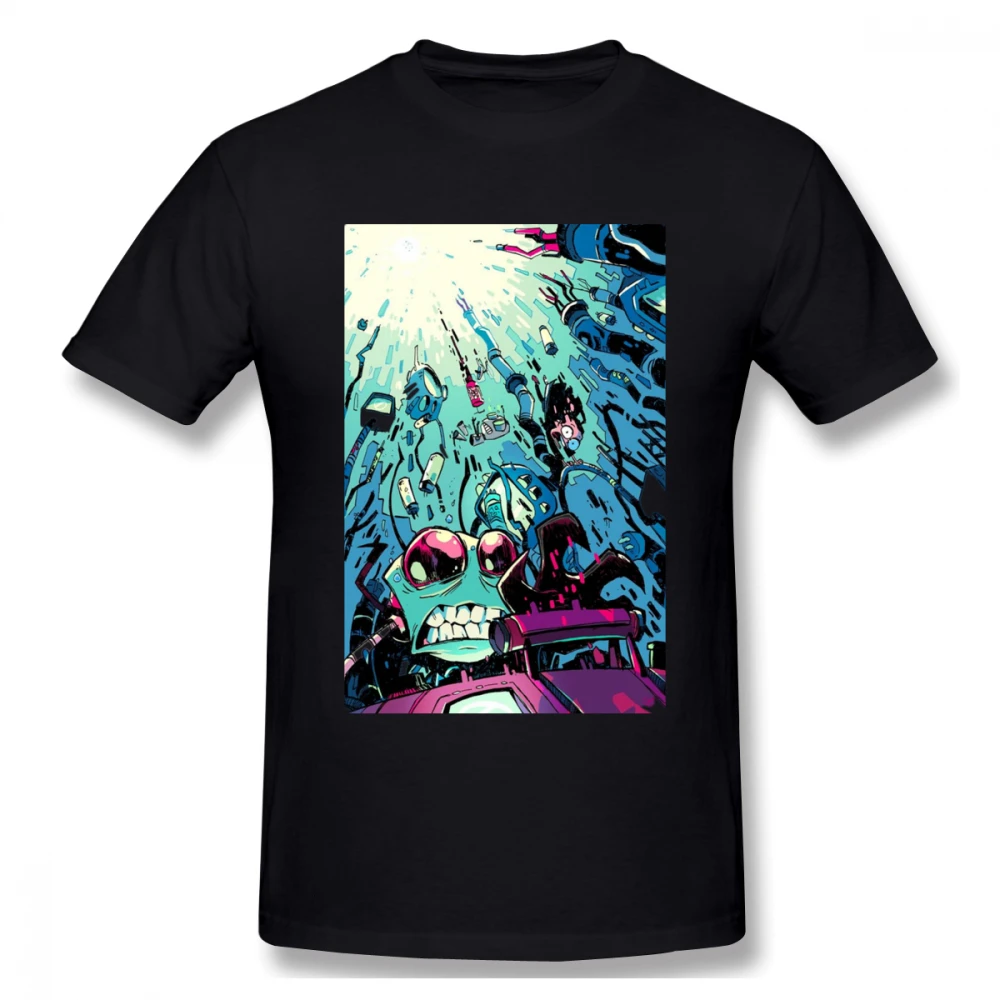 Мужская футболка с рисунком Invader Zim Повседневная модная базовая короткими
