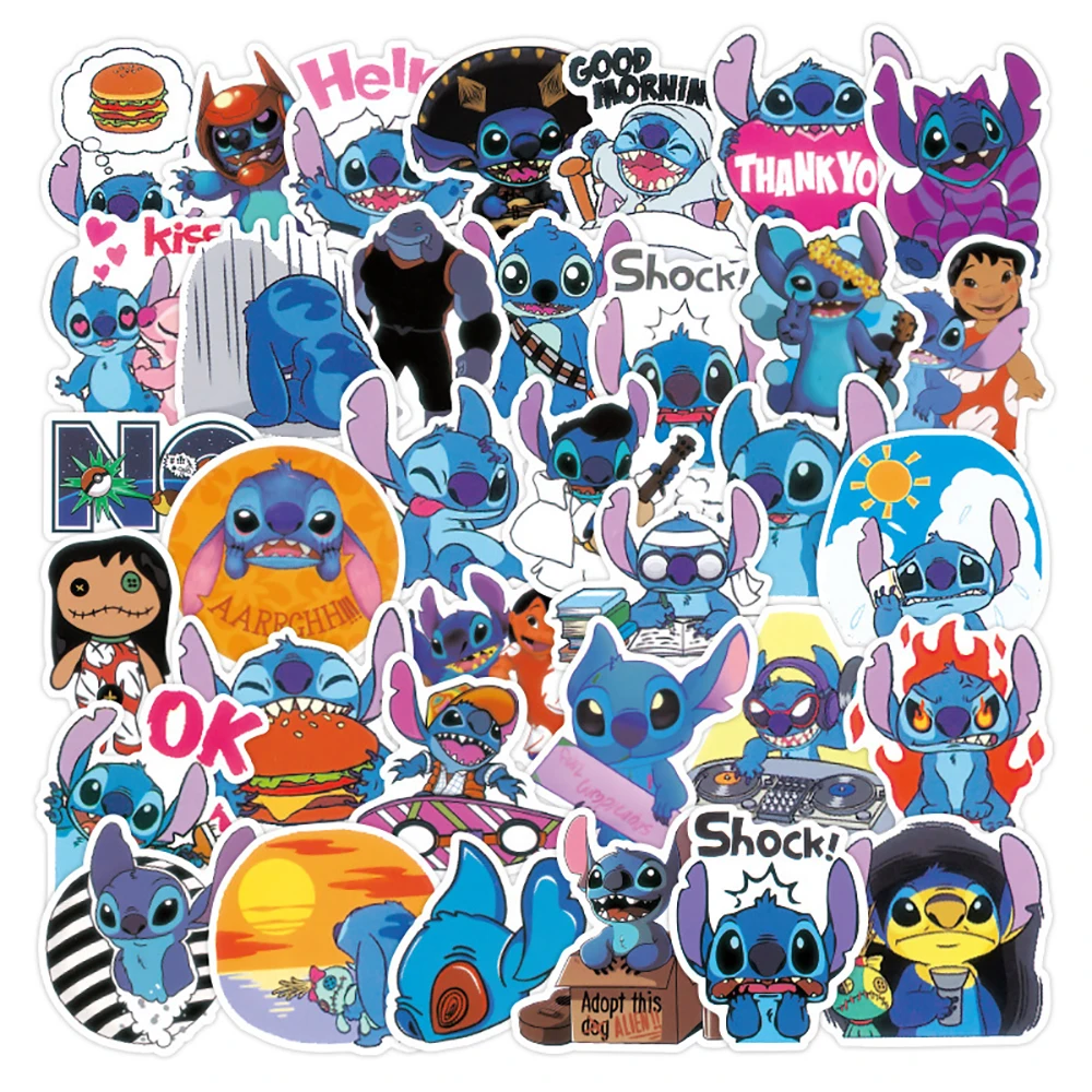 

10/30/50PCS Kawaii Stitch Cartoon Stickers DIY Fridge Skateboard Laptop Waterproof Graffiti Sticker Classci Toy for Kid Gift