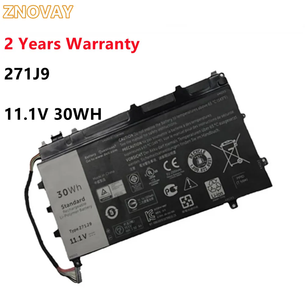 

ZNOVAY 11.1V 30WH 271J9 GWV47 0GWV47 YX81V Laptop Battery For DELL Latitude 13 7000 7350 271J9 11.1V 30WH